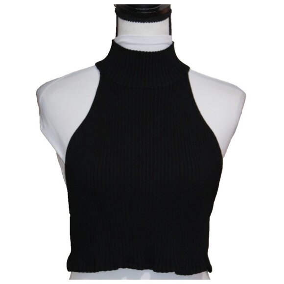 Proenza Schouler Knit Cropped Ribbed Top Sleeveless Mock Neck Crop Cute Small - Picture 1 of 6